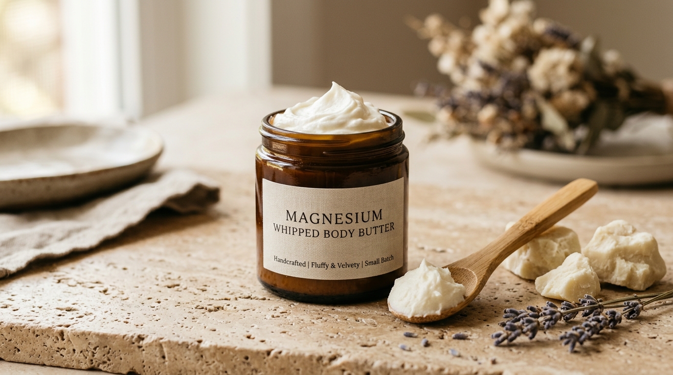 DIY Whipped Magnesium Body Butter: The All-Natural Cream for Deep Sleep & Glowing Skin