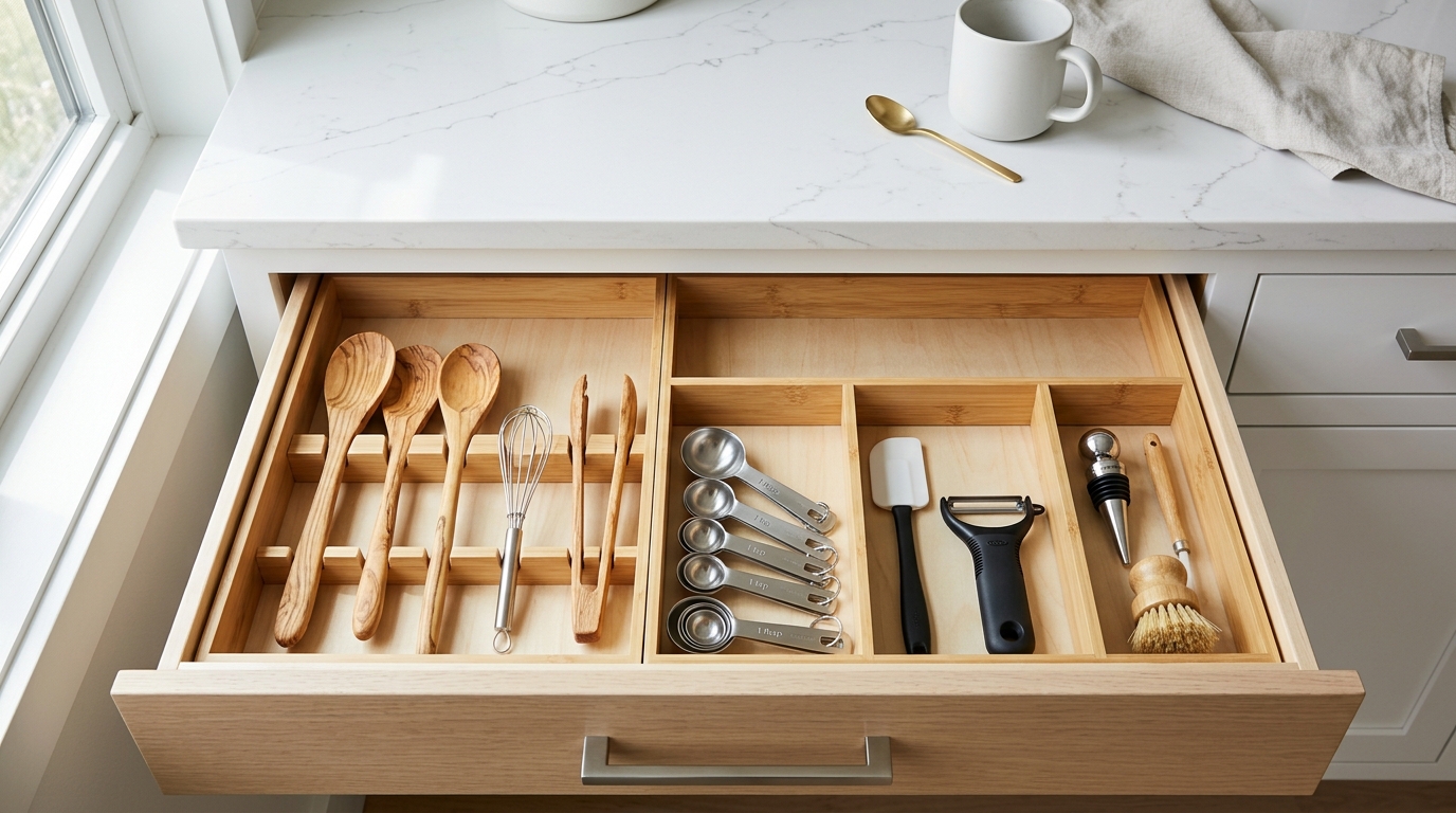 How to Organize a Kitchen Drawer That's Always a Mess (No Tools Needed)