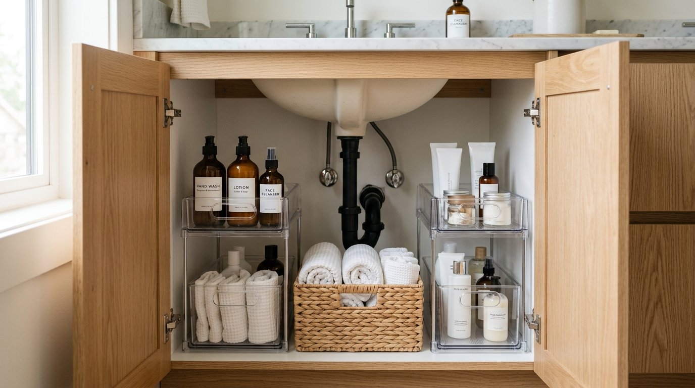 Under-Sink Bathroom Chaos: The 3-Tier Zero-Drill System That Doubles Usable Space